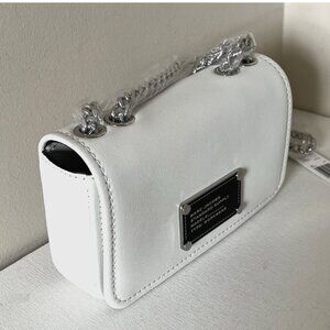 New Marc Jacobs Mini Flap Crossbody bag Smooth Leather Cotton Silver Chain